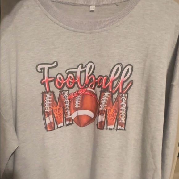 Tops - Gray Football Mom Sweatshirt